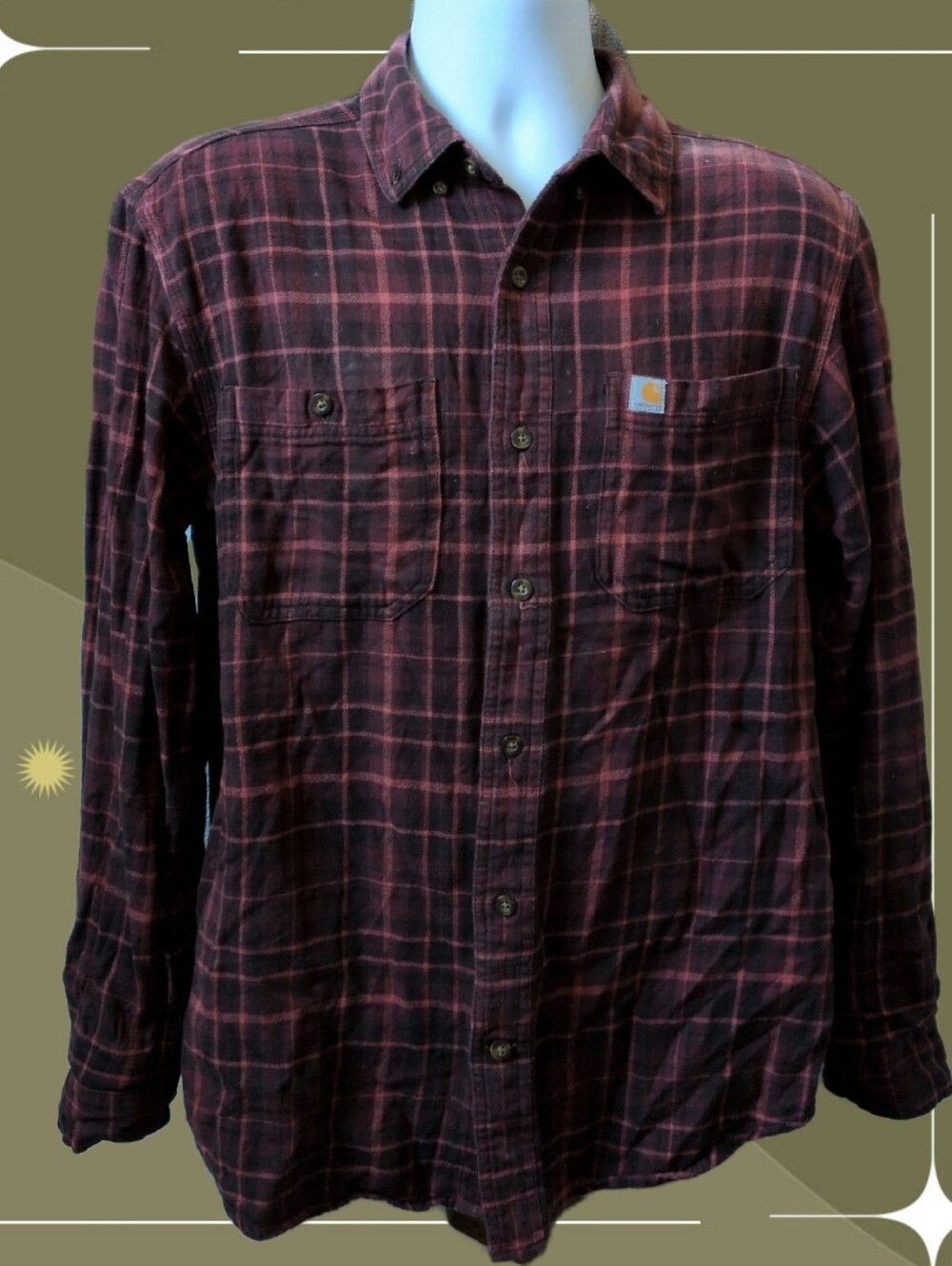 ✨ Mens Carhartt Flannel Shirt Size M